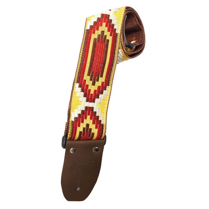 2" Henry Heller Deluxe Jacquard Guitar Strap - Red Yellow Brown HVDX-01