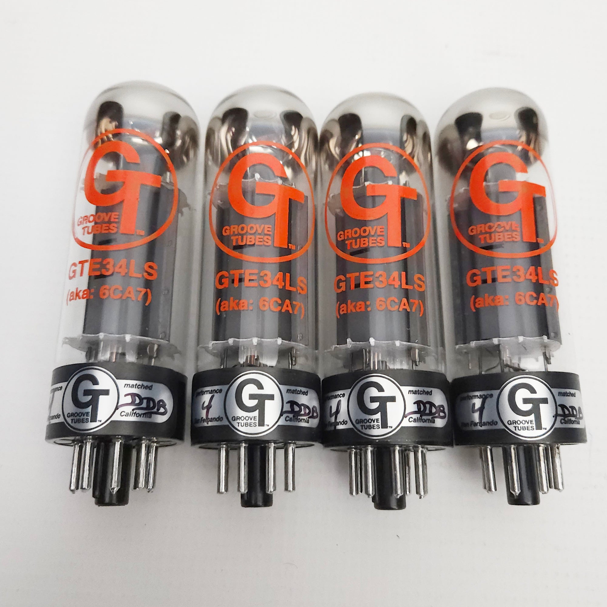 Groove Tubes GTE34LS 6CA7 Vacuum Amp Tubes Quartet