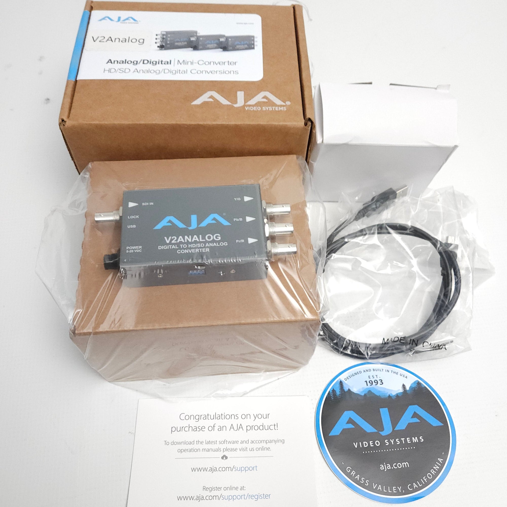 AJA V2Analog Analog/Digital Mini Converter for HD/SD