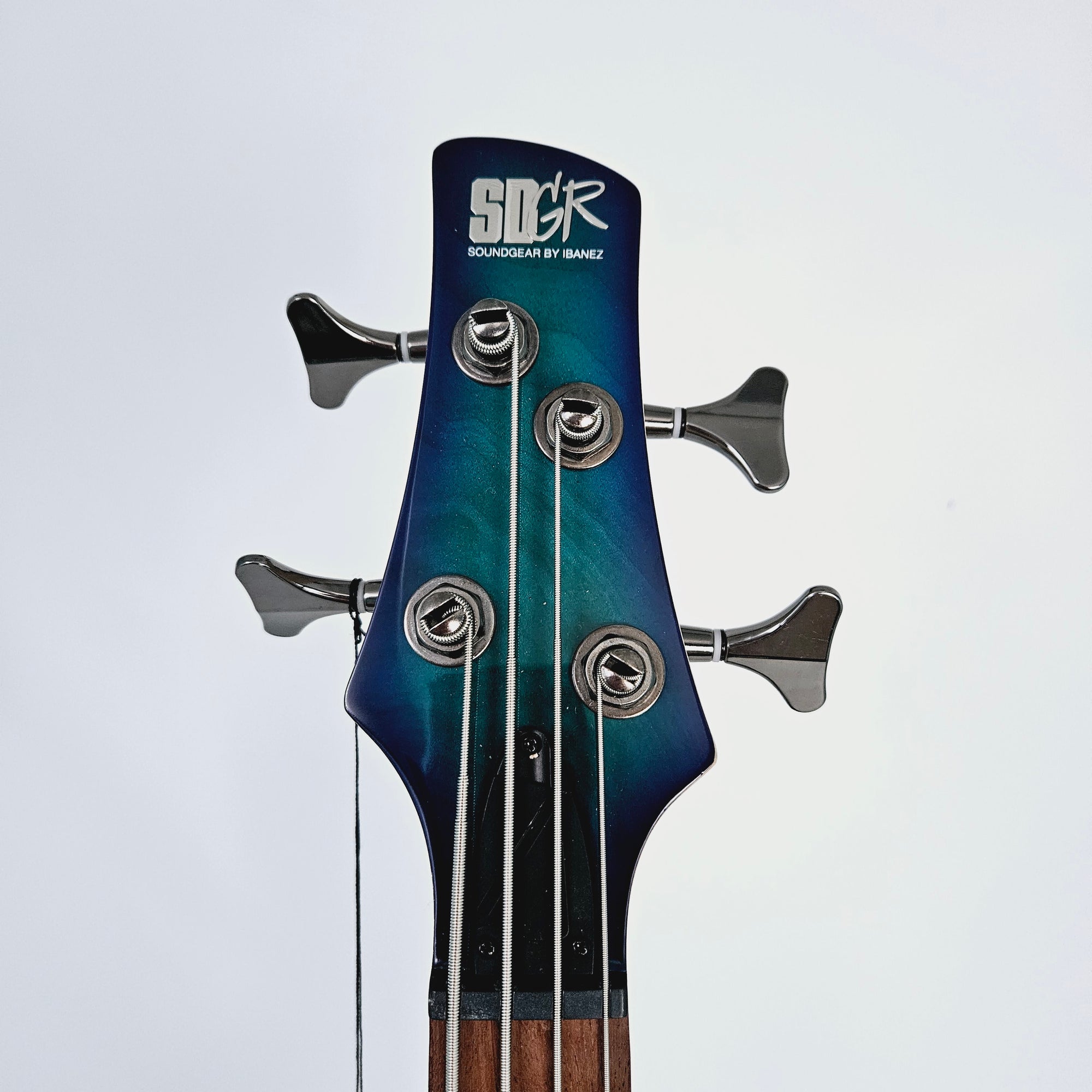 Ibanez 4-String Electric Bass - Sapphire Blue SR370ESPB Front of Headstock
