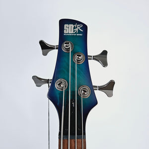 Ibanez 4-String Electric Bass - Sapphire Blue SR370ESPB Front of Headstock