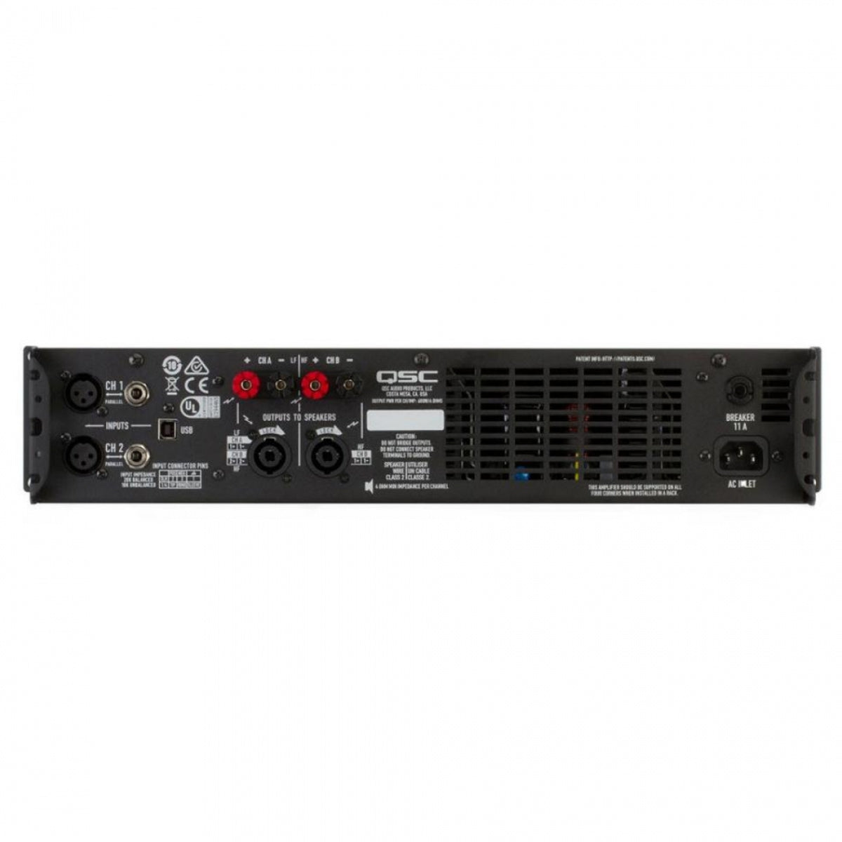 QSC GXD4 400W 2 Channel DSP Power Amp Back