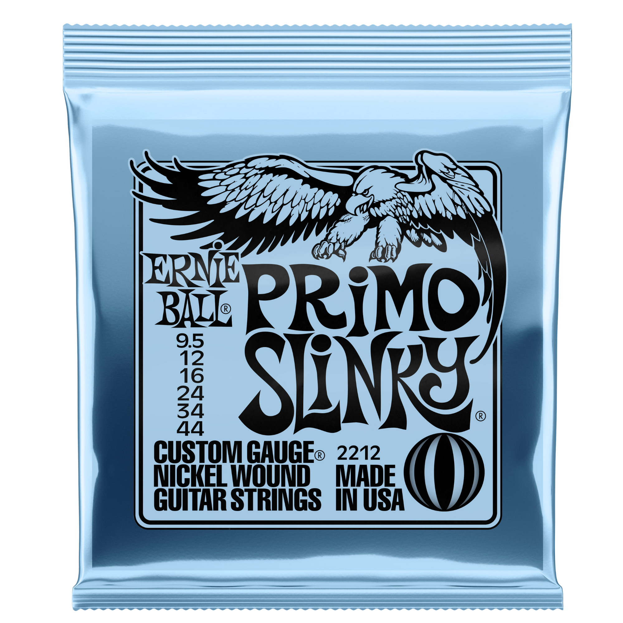 Ernie Ball 9.5-44 Electric Primo Slinky Guitar Strings 2212 P02212 Front