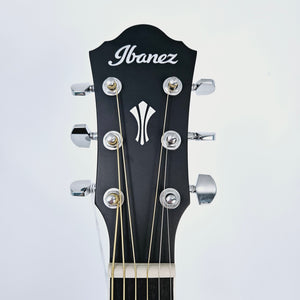 Ibanez Acoustic Electric Guitar - Weathered Black AEG7MHWK Front of Headstock View
