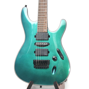 Ibanez S671ALBBCM Axion Label 6-String Electric Blue Chameleon-front