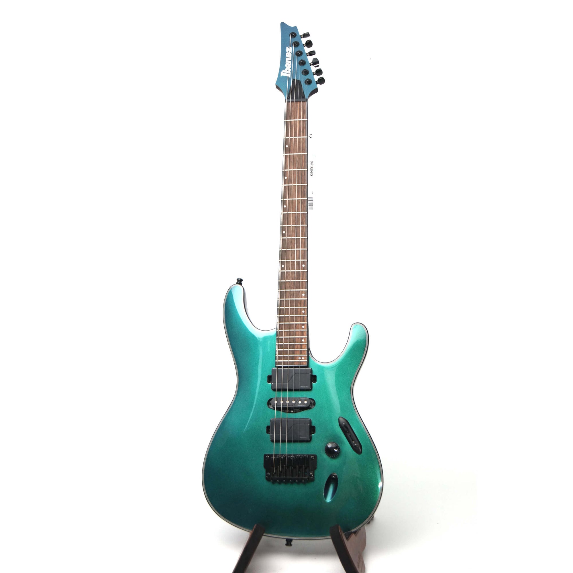 Ibanez S671ALBBCM Axion Label 6-String Electric Blue Chameleon Guitar-front full
