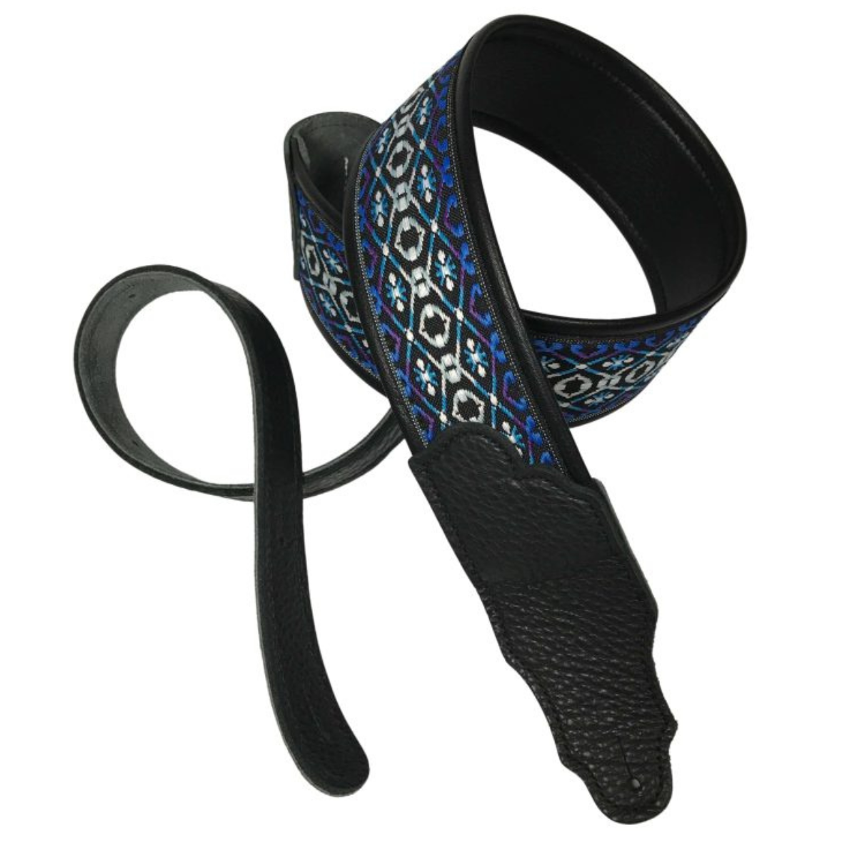 2.5" Franklin Straps Retro Folk Deluxe Blue Purple Guitar Strap-1