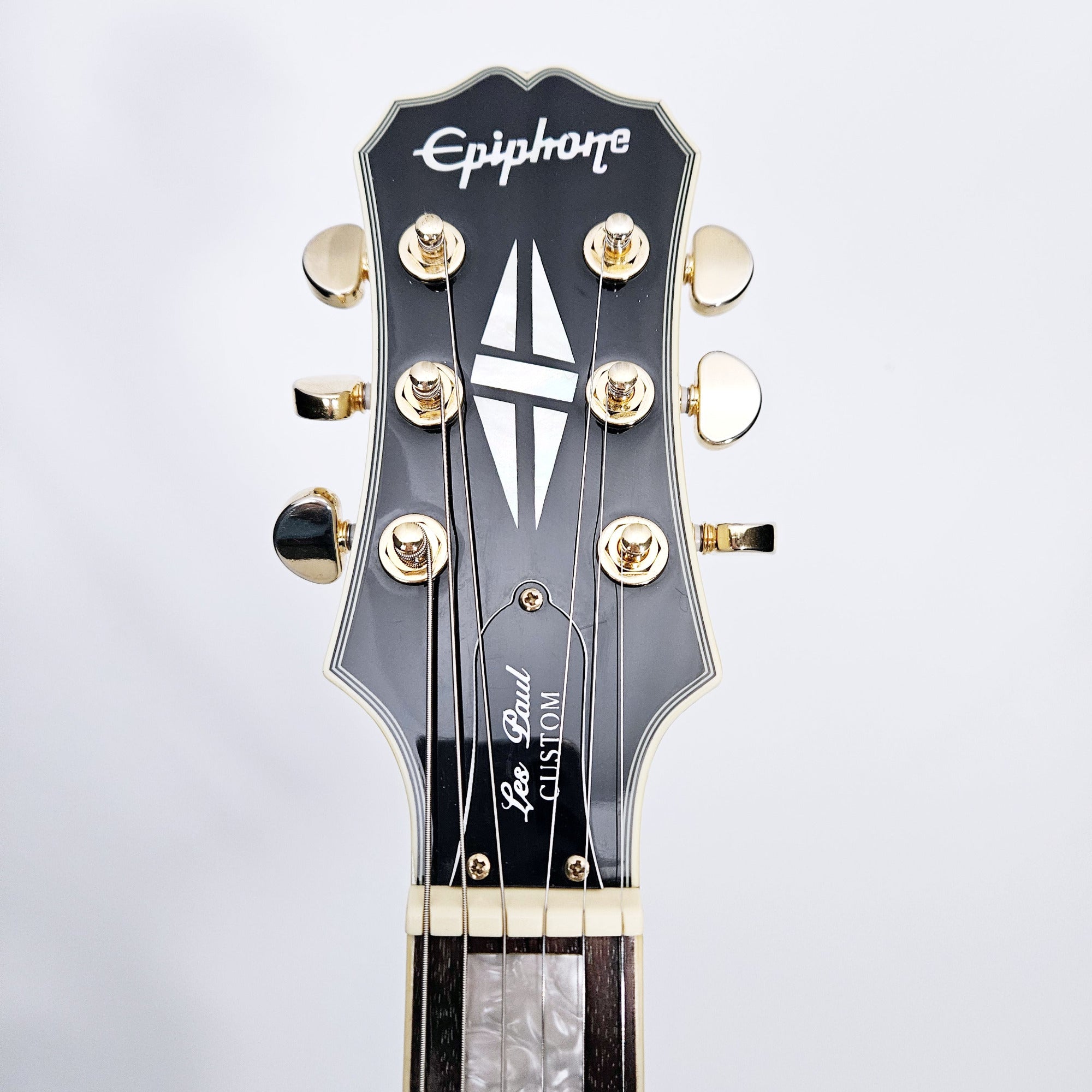Used Epiphone Les Paul Custom Guitar Front Headstock