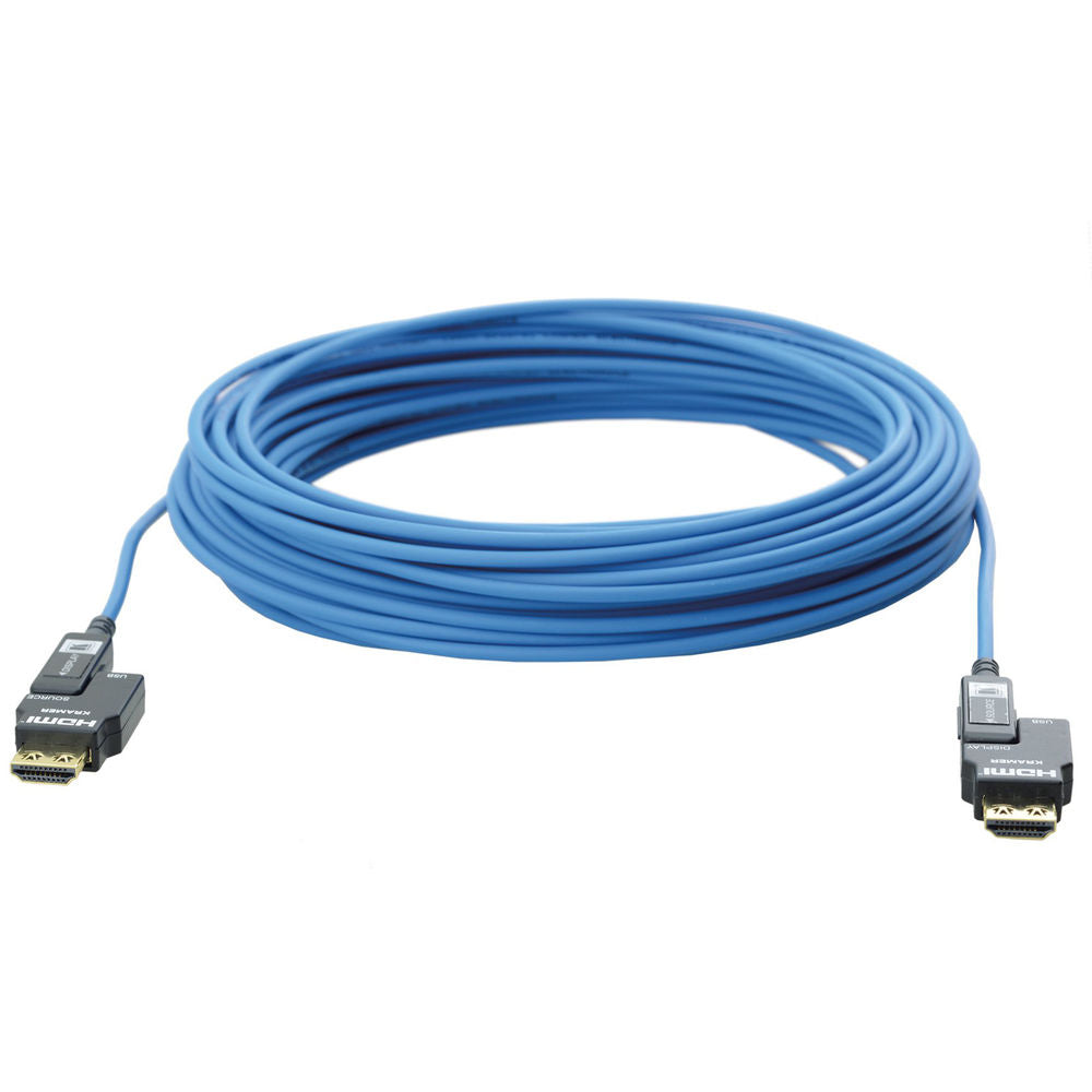 Kramer Plenum-Rated High-Speed Fiber Optic HDMI Cable Removable Connectors 98ft