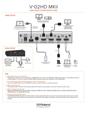 Roland PTZ-1G-V02 PTZ Camera & Video Mixer Streaming Bundle