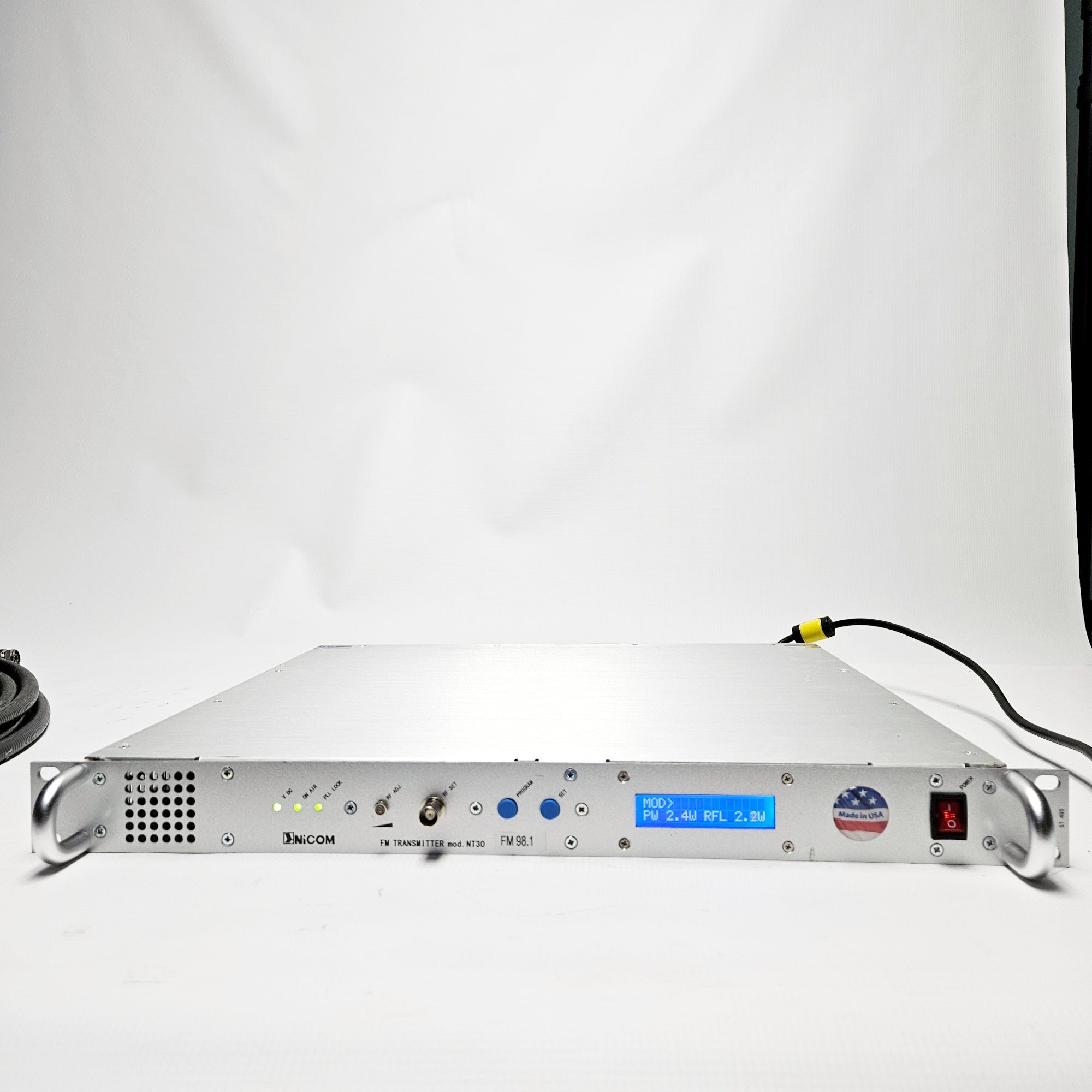 USED Nicom NT30 Transmitter ADB-FM1 Antenna Dipole & Cable Bundle