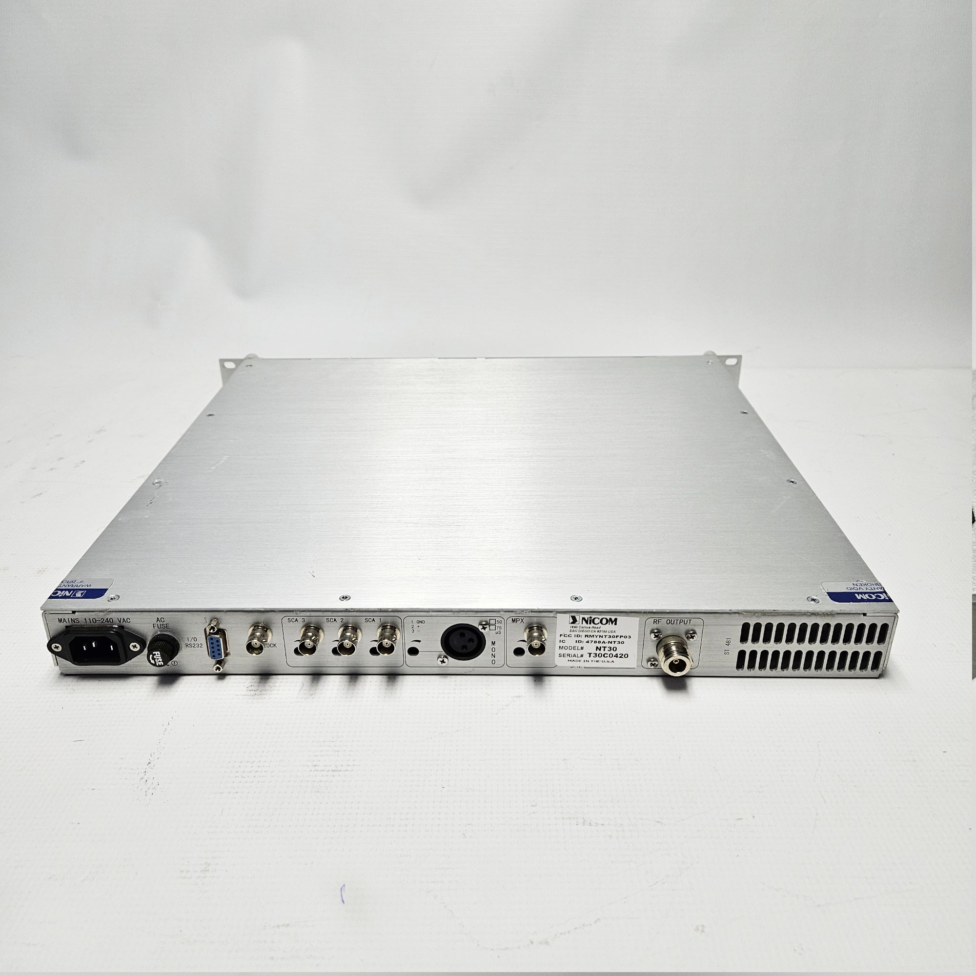 USED Nicom NT30 Transmitter ADB-FM1 Antenna Dipole & Cable Bundle