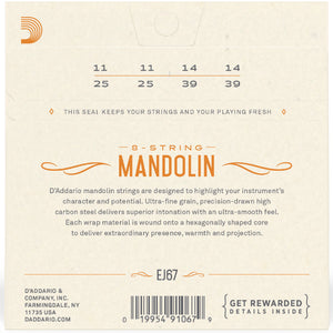 D'Addario EJ67 11-39 Nickel Wound Medium Mandolin Strings 2nd pic