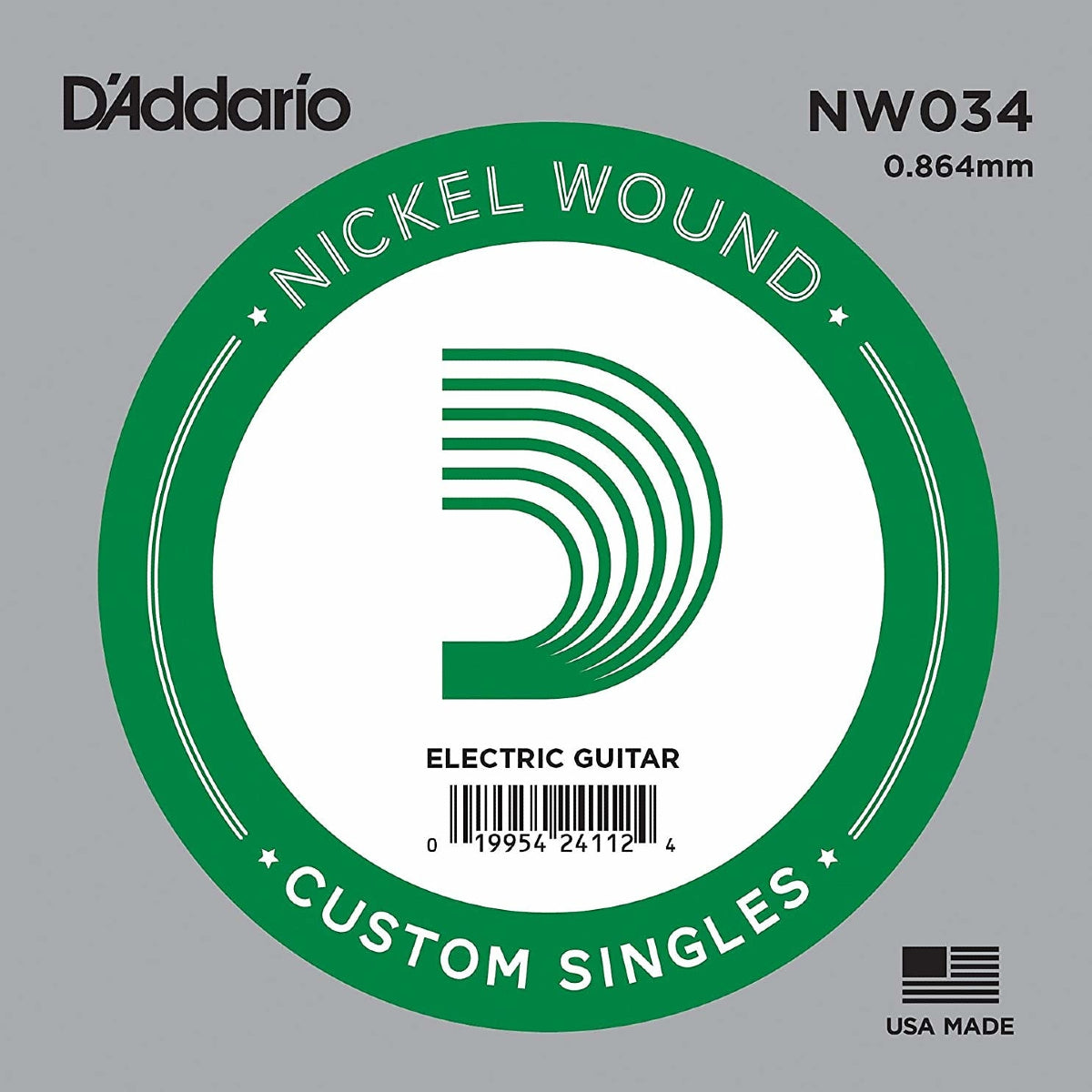 D'Addario NW034 Nickel Wound Single Guitar String .034