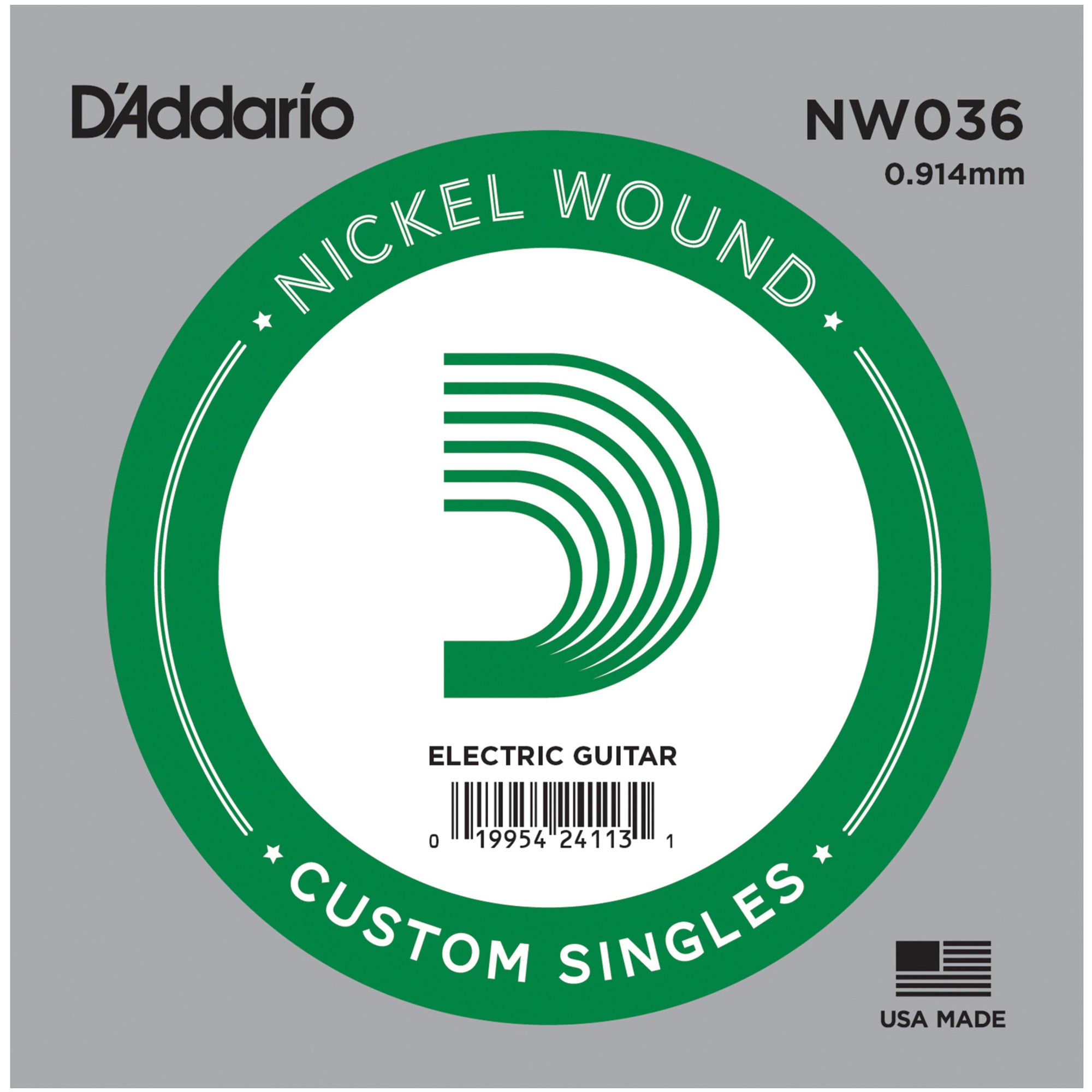 D'Addario NW036 Nickel Wound Single Guitar String .036