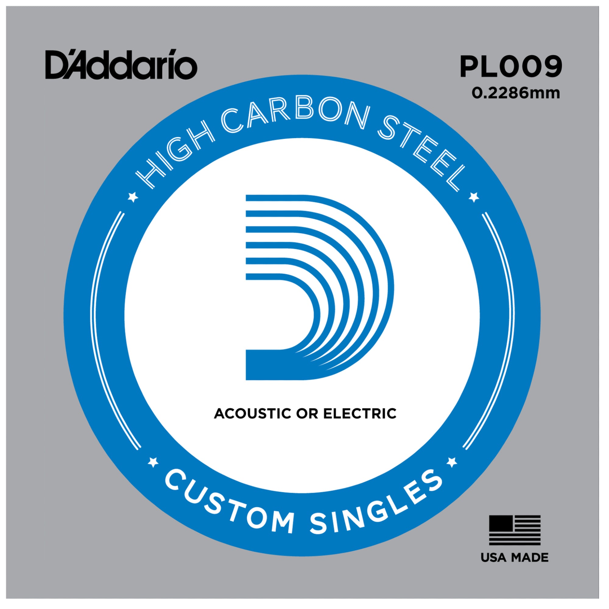 D'Addario PL009 Plain Steel Single Guitar String .009