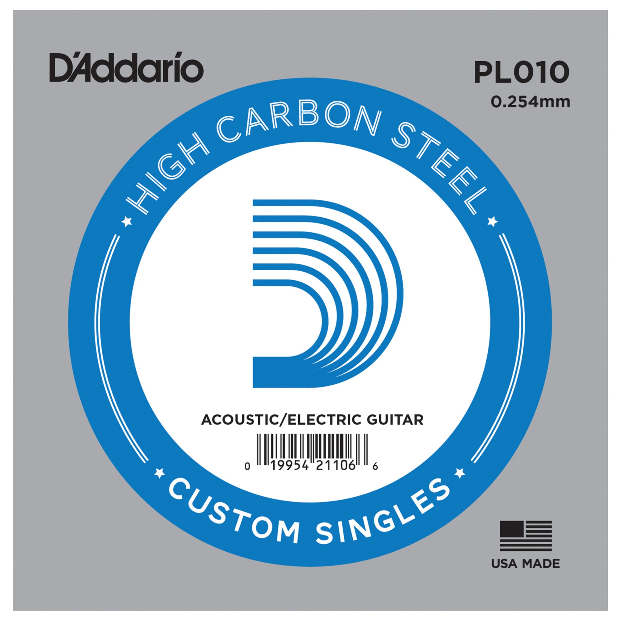 D'Addario PL010 Plain Steel Single Guitar String .010