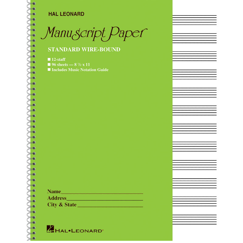 Standard Wirebound Manuscript Paper (Green Cover) HL 00210005