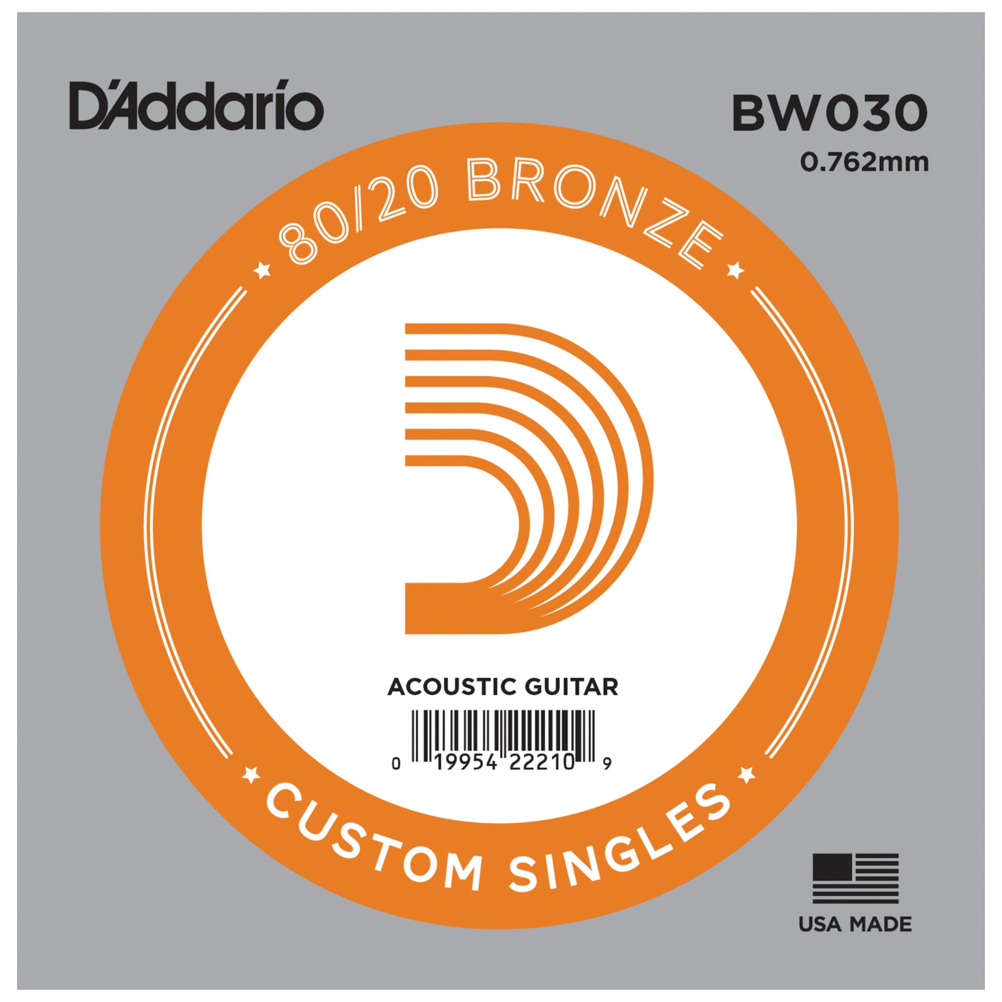 D'Addario BW030 Bronze Wound Single Guitar String .030