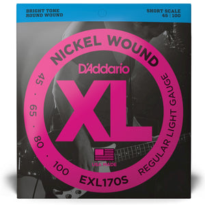 D'Addario EXL170s  45-100 Nickel SHORT Scale Bass Guitar Strings