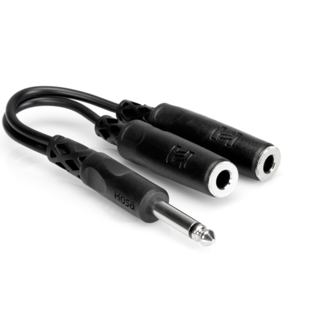 Hosa YPP-111 6in Y Cable - 1/4 TS M to Dual 1/4 TS F