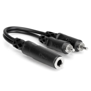 Hosa YPR-131 6" Y Cable 1/4 TSF to Dual RCA