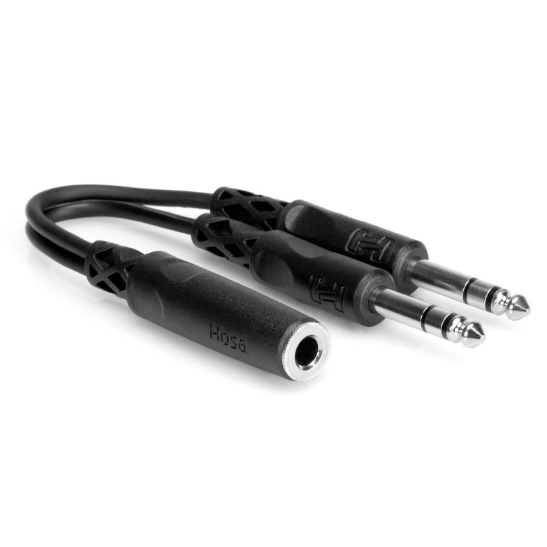 Hosa YPP-308 6in Y Cable - 1/4 TRS F to Dual 1/4 TRS M