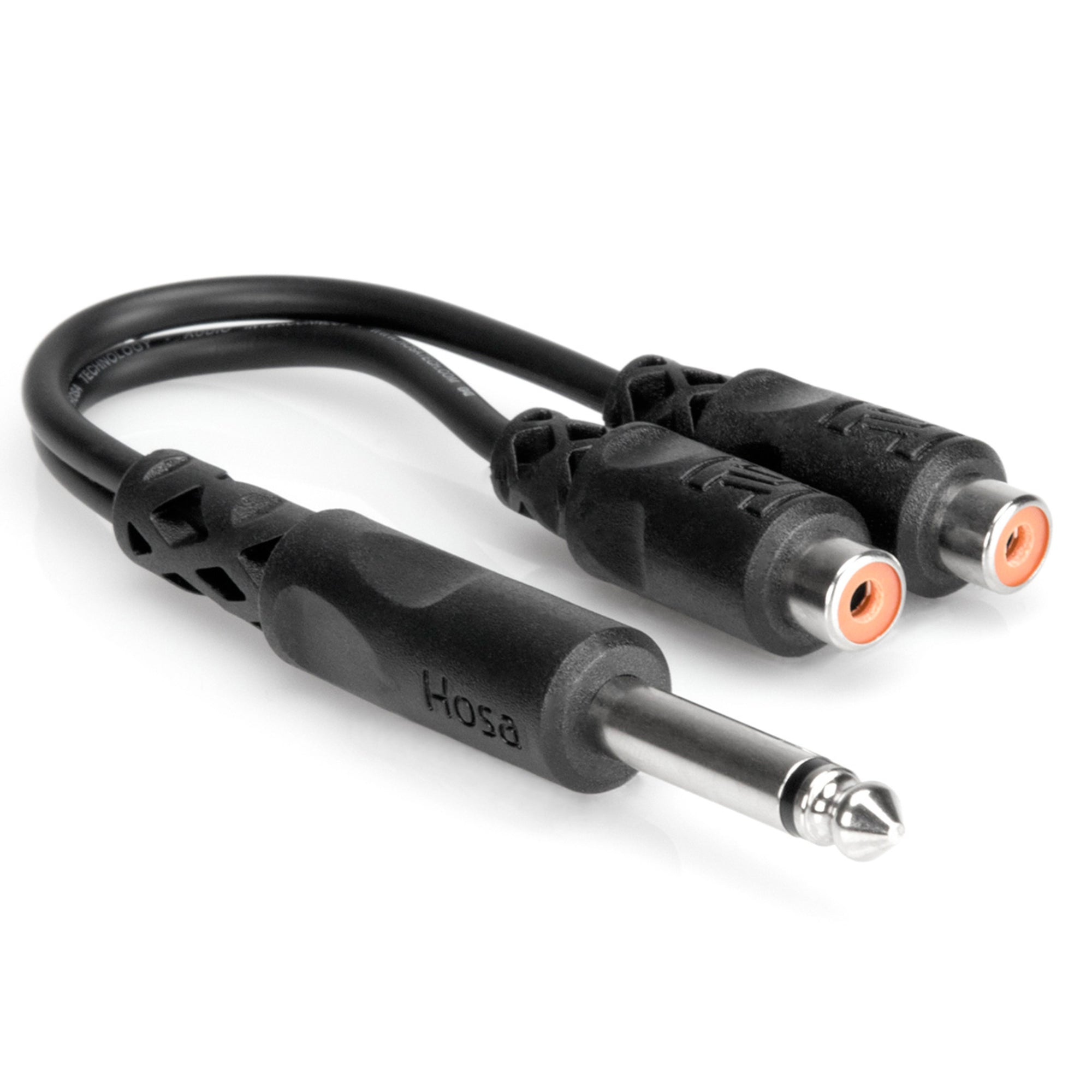 Hosa YPR-103 6in Y Cable - 1/4 TS M to Y RCA F