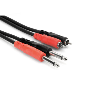 Hosa CPR-202 6.6ft Stereo Cable - Dual 1/4 TS to Dual RCA