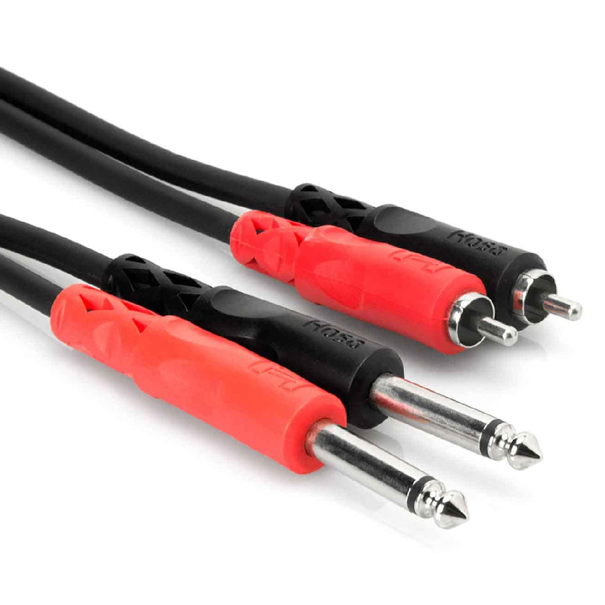 Hosa CPR-203 9.9ft Dual 1/4in TS to Dual RCA M Stereo Interconnect Ends