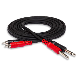 Hosa CPR-203 9.9ft Dual 1/4in TS to Dual RCA M Stereo Interconnect Main