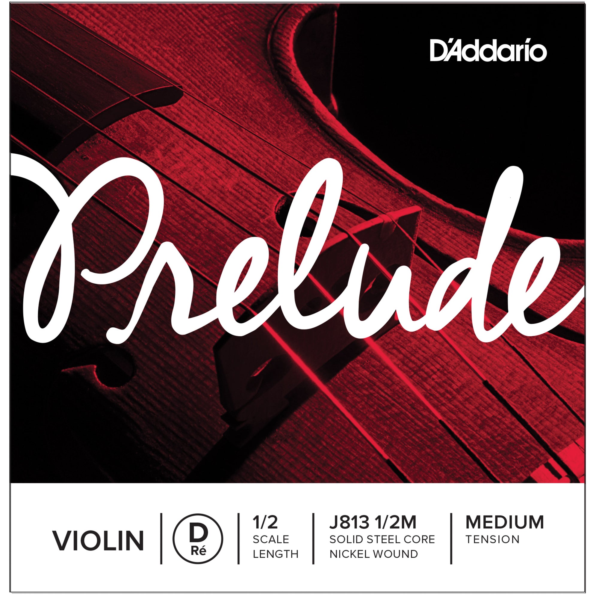 D'Addario J813 1/2M Prelude 1/2 D Violin Single String Medium J813
