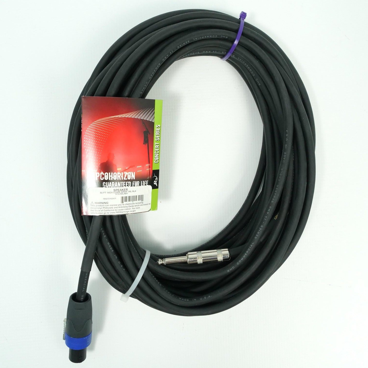 RapcoHorizon H14-50LN4 50ft 1/4" to SpeakON Mono Speaker Cable 14-Gauge