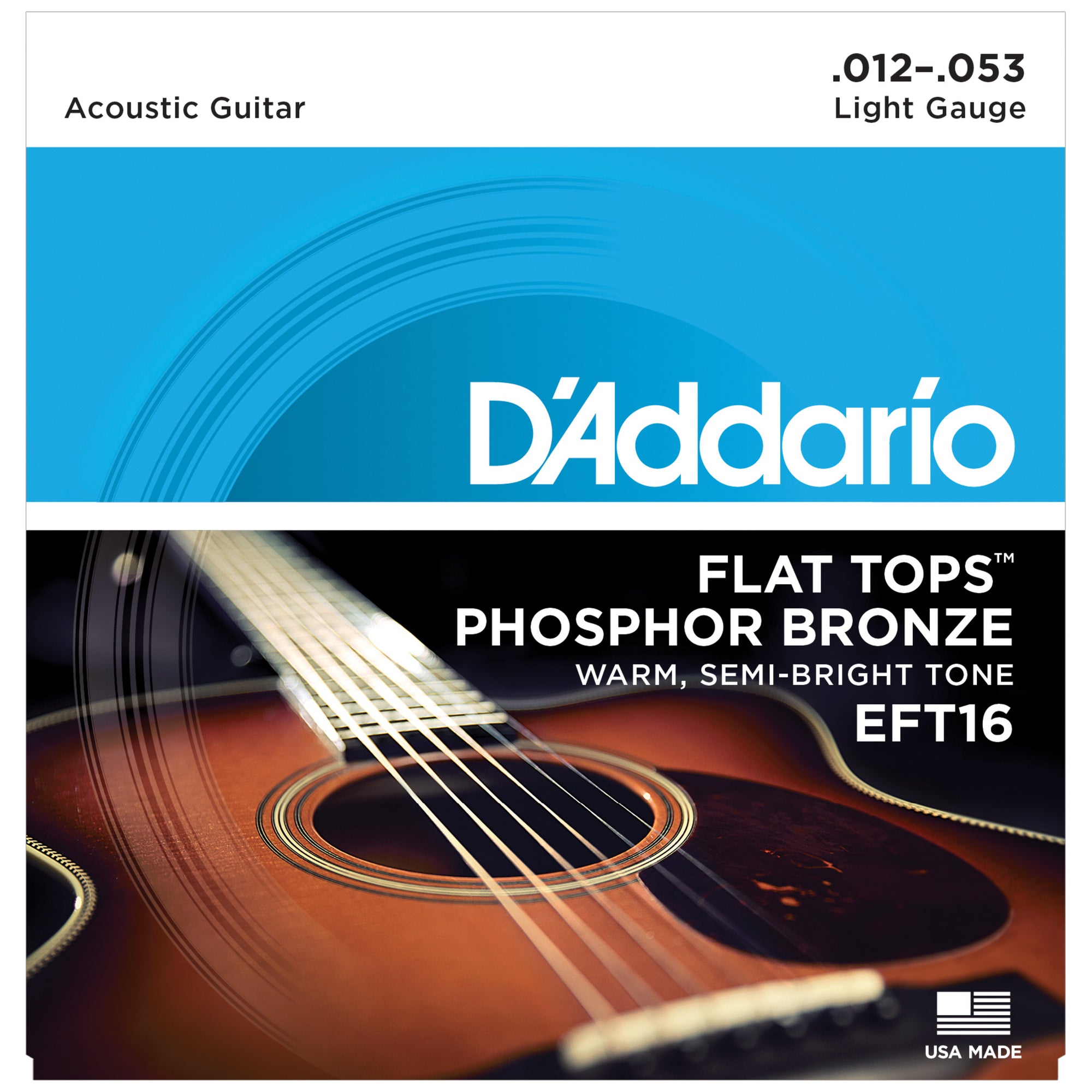 D'Addario EFT16 12-53 Phosphor Bronze Light Acoustic Strings