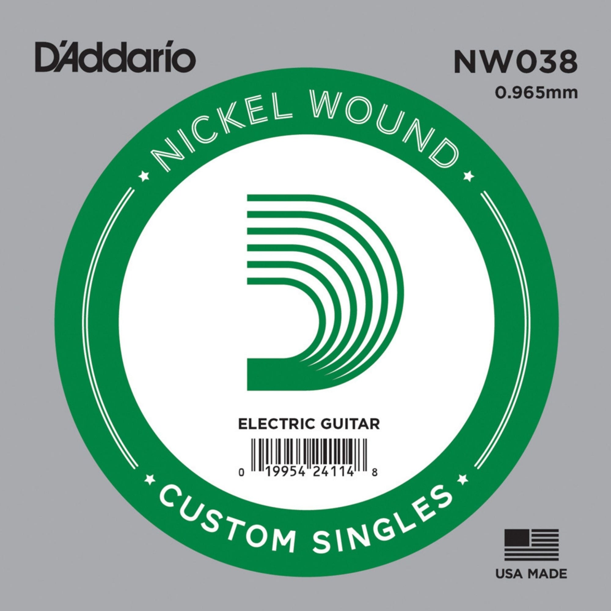 D'Addario NW038 Nickel Wound Single Guitar String .038