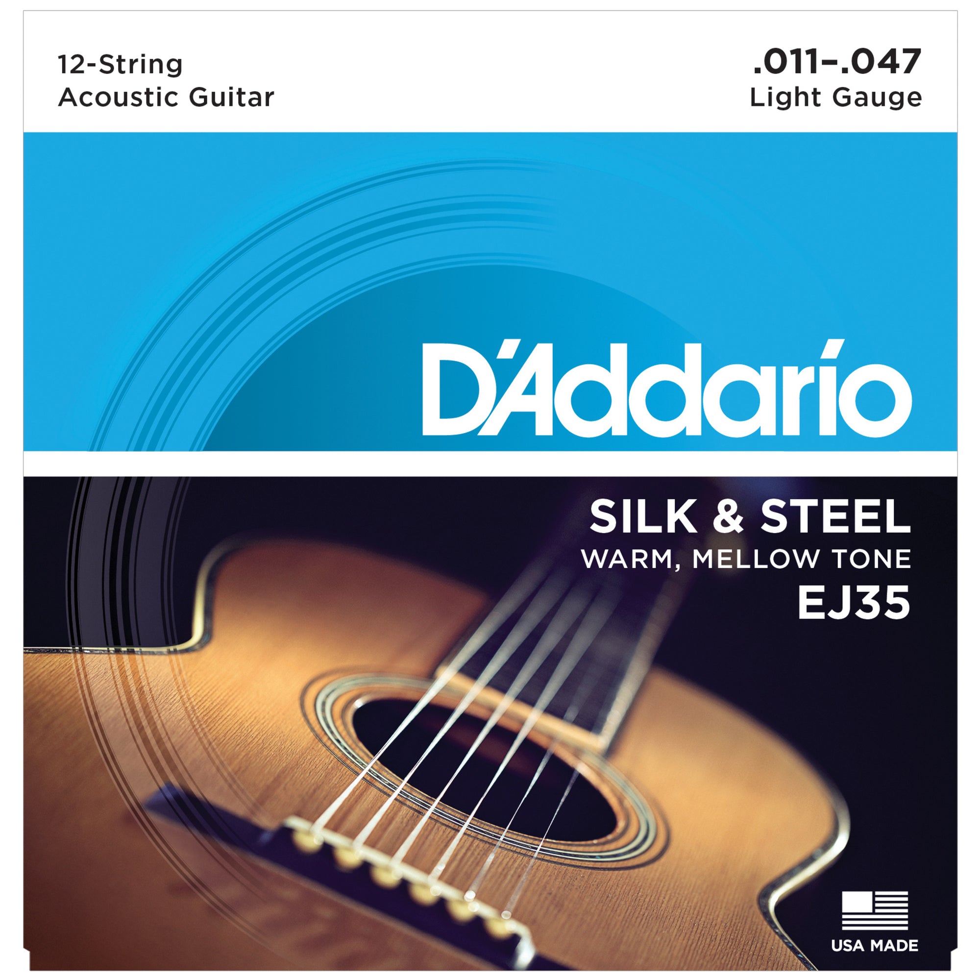 D'Addario EJ35 11-47 Silk & Steel 12-String Acoustic Strings