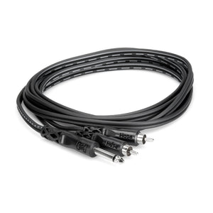 Hosa CYR-102 6ft Y Cable - 1/4 TS to Dual RCA