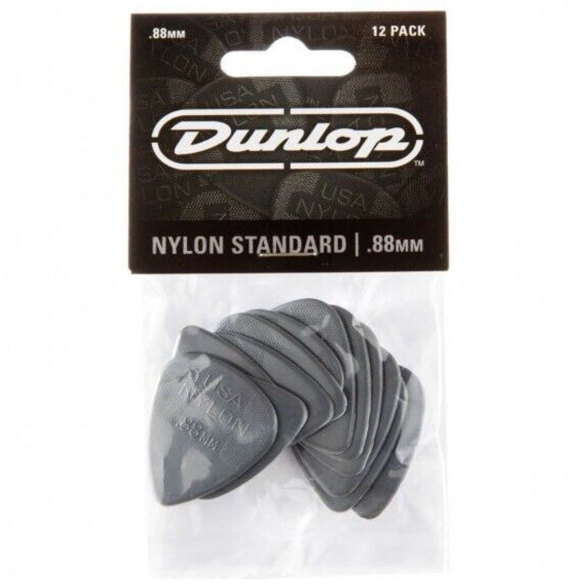Dunlop 44p88 Nylon Standard .88 Dark Gray Guitar Picks - 12 PACK