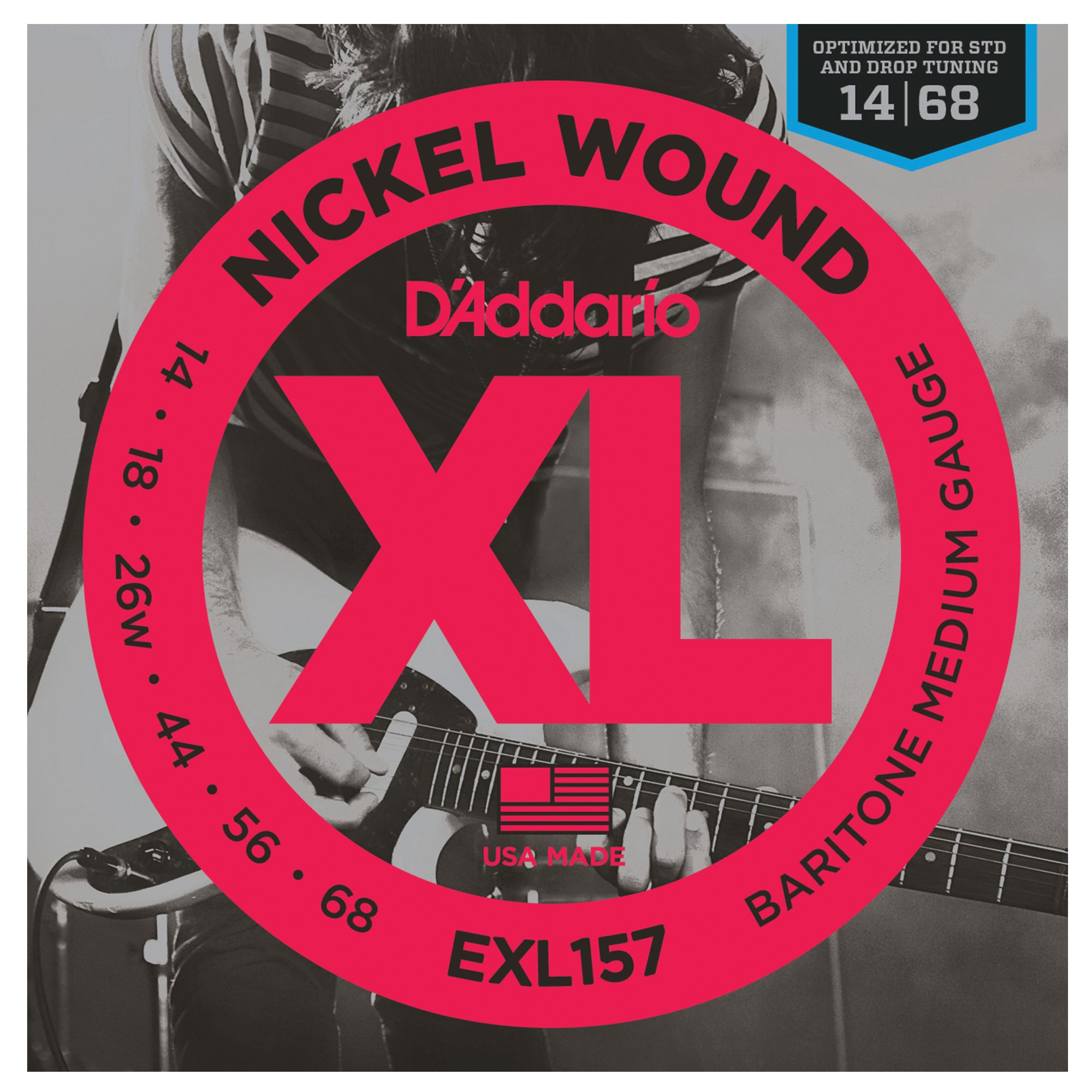 D'Addario EXL157 14-68 Nickel Medium Electric Baritone Strings