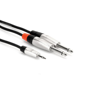 Hosa HMP-006y 6ft Pro Stereo Breakout Cable - 3.5mm TRS to Dual 1/4 TS