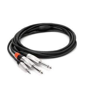 Hosa HMP-006y 6ft Pro Stereo Breakout Cable - 3.5mm TRS to Dual 1/4 TS