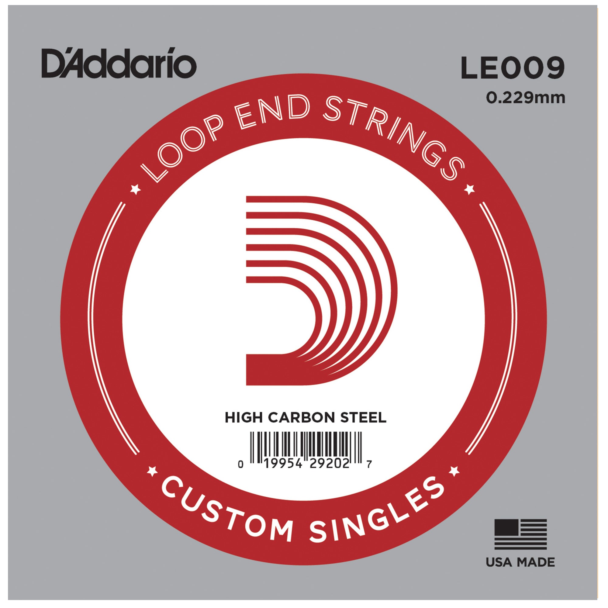 D'Addario LE009 Loop End Plain Steel Single Guitar String