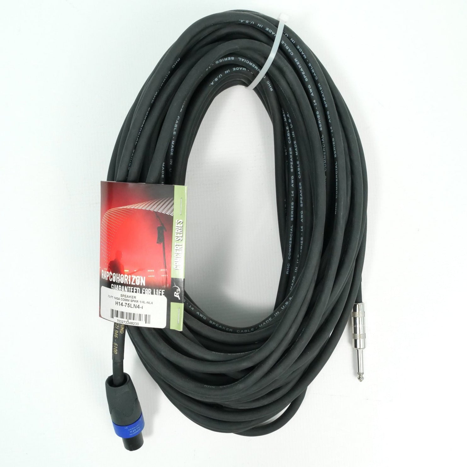 RapcoHorizon H14-75LN4 75ft 1/4" to SpeakON Mono Speaker Cable 14-Gauge
