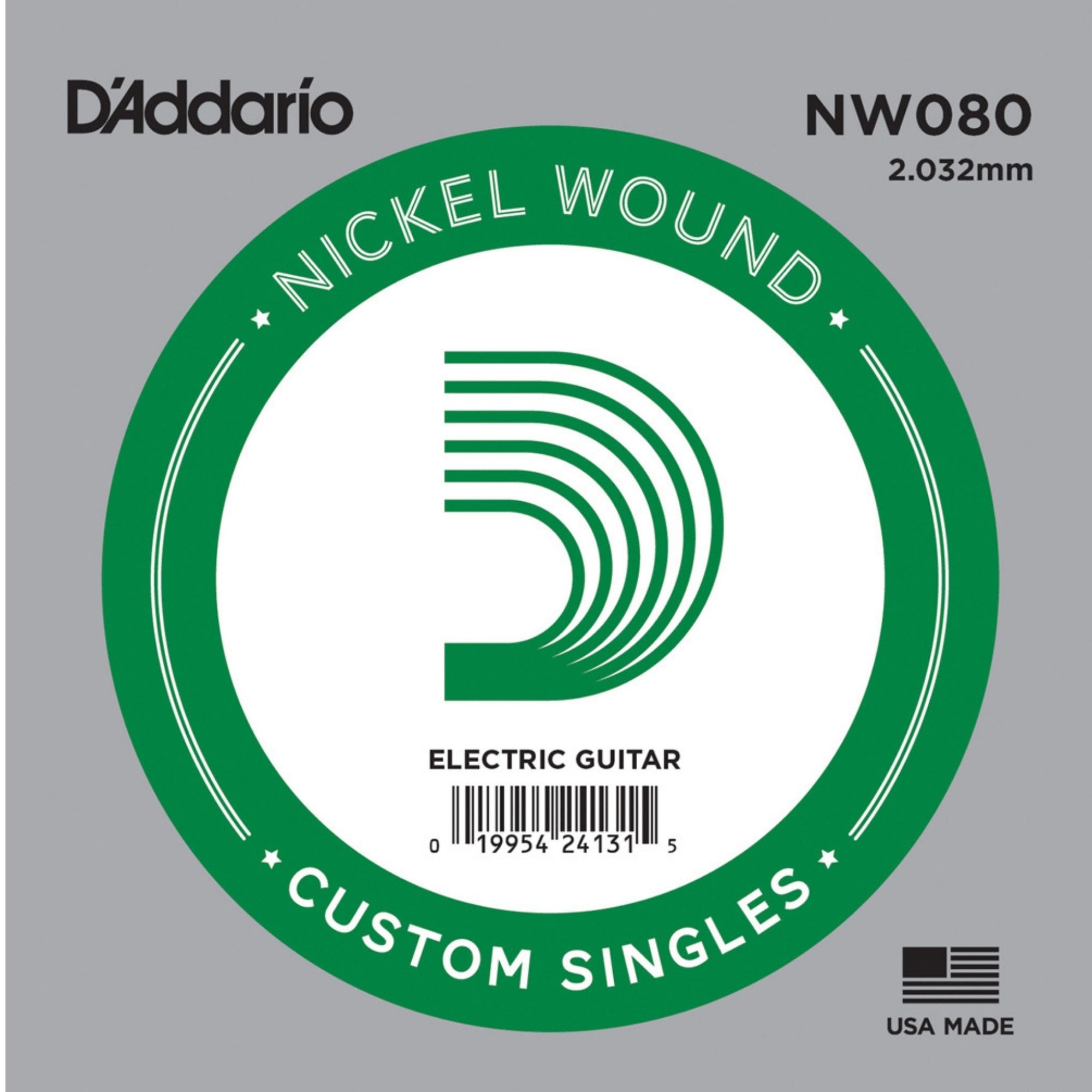 D'Addario NW080 Nickel Wound Single Guitar String .080