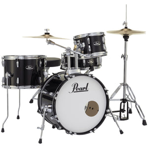 Pearl RS584C/C 4-Piece Roadshow Complete Drum Set with Cymbals - Jet Black Angled