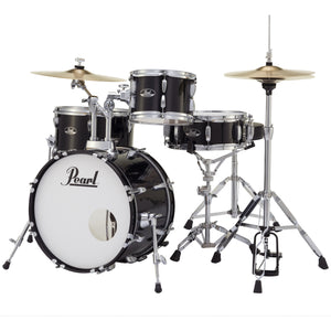 Pearl RS584C/C 4-Piece Roadshow Complete Drum Set with Cymbals - Jet Black Front