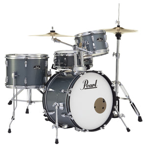 Pearl RS584C/C 4-Piece Roadshow Complete Drum Set with Cymbals - Charcoal Metallic Angled