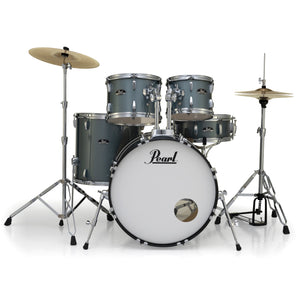 Pearl RS525SC/C 5-Piece Roadshow Complete Drum Set with Cymbals - Charcoal Metallic Front