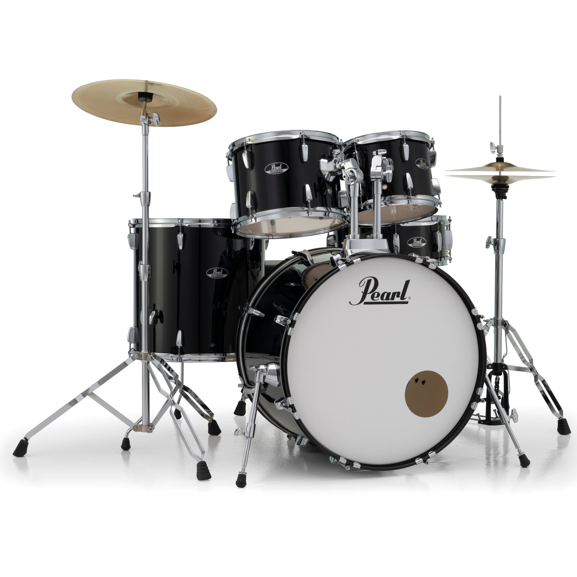 Pearl RS525SC/C 5-Piece Roadshow Complete Drum Set with Cymbals - Jet Black Front