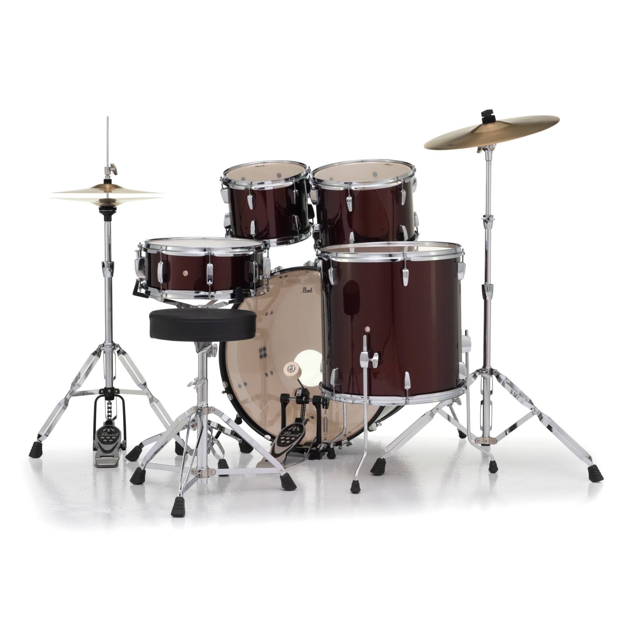 Pearl RS525SC/C 5-Piece Roadshow Complete Drum Set with Cymbals - Red Wine Back